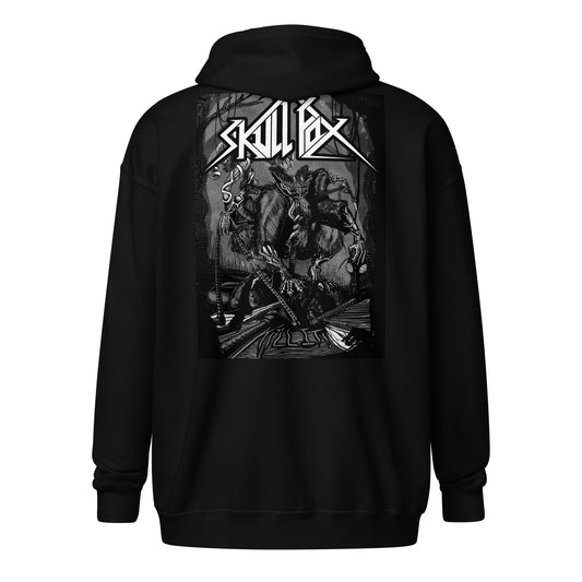 Skull Fox embroidered logo / B&W kill it backprint zip hoodie